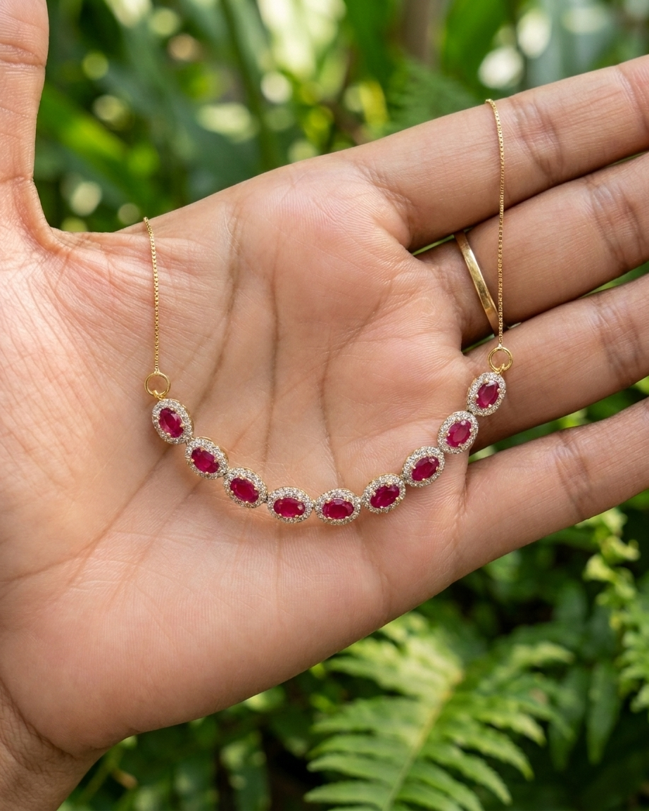 Ruby Halo Necklace