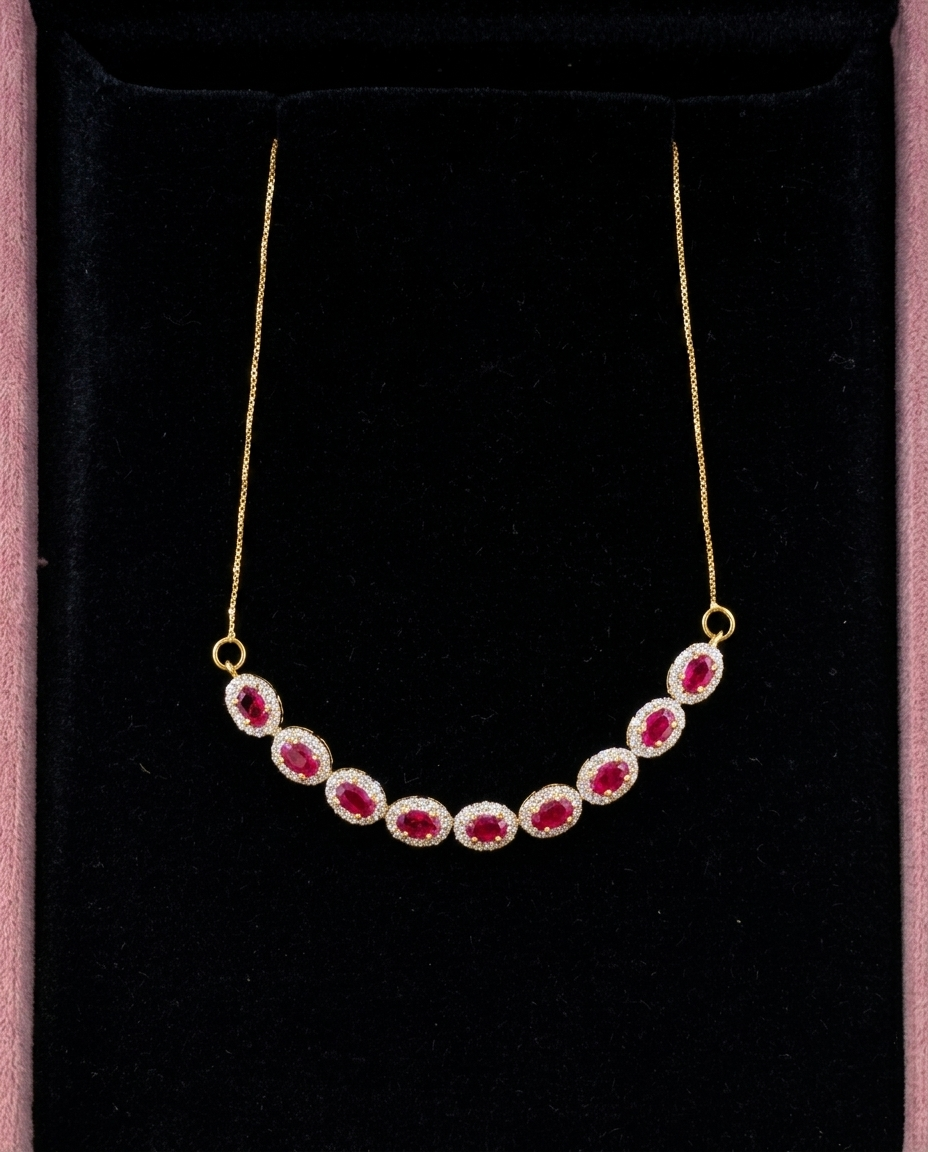 Ruby Halo Necklace