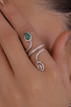 Serpentine Emerald Marquise Ring