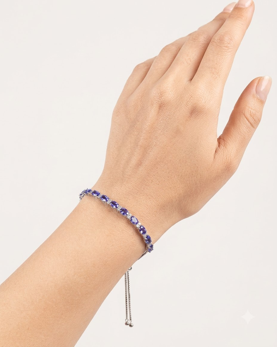 Tanzanite Adjustable Tennis Bracelet