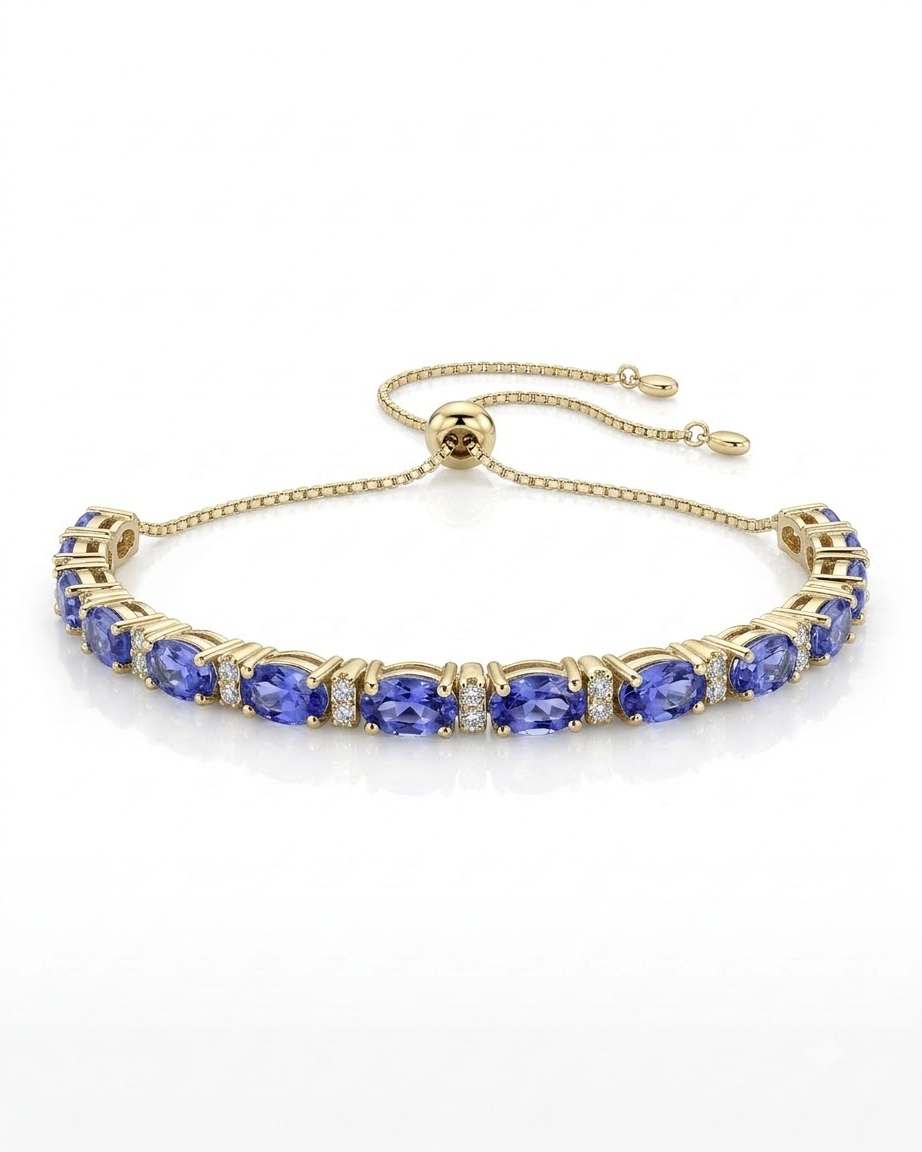 Tanzanite Adjustable Tennis Bracelet – view 2