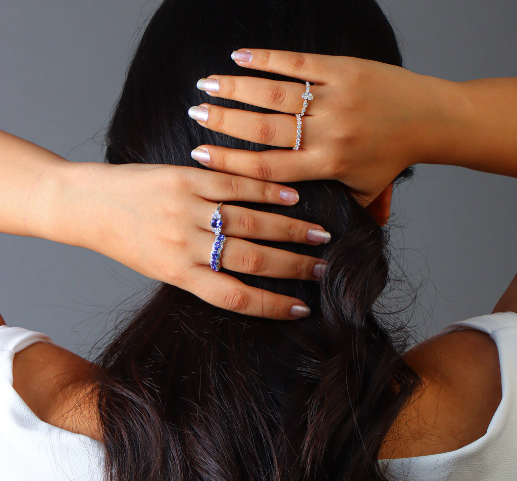 Tanzanite Cluster Ring