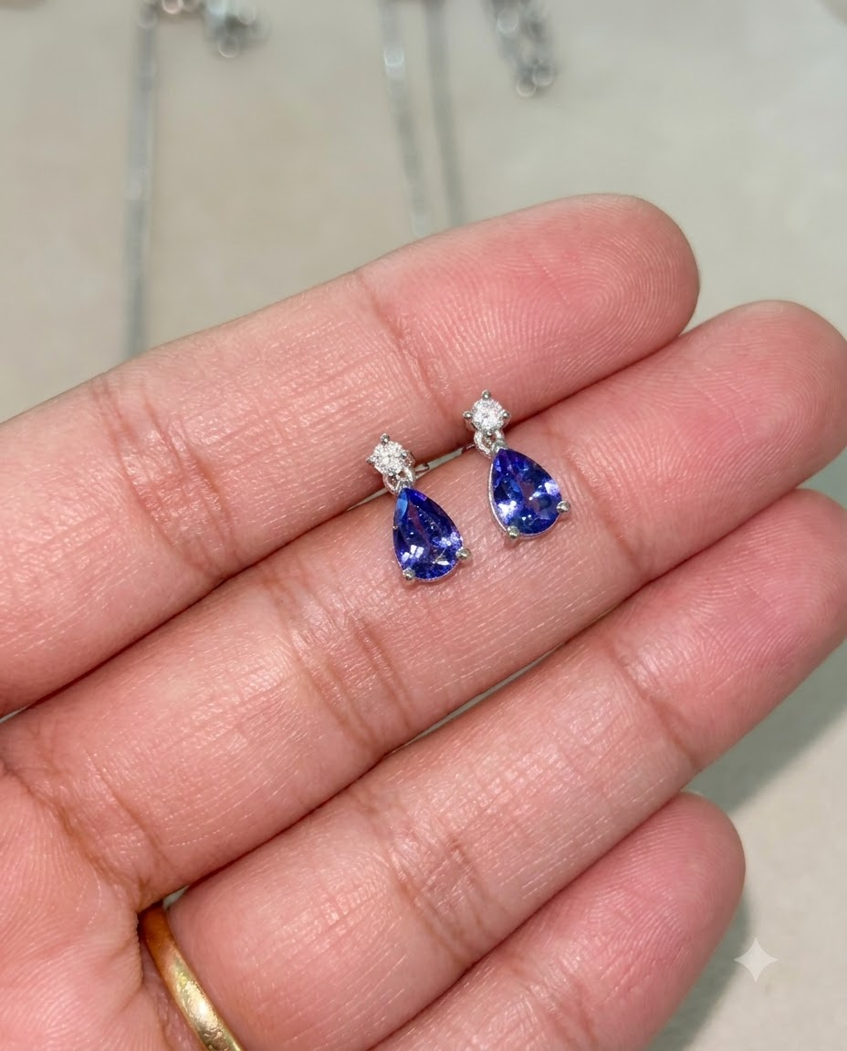 Tanzanite Dainty Studs – view 2