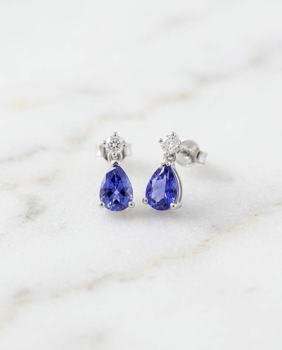 Tanzanite Dainty Studs – view 3