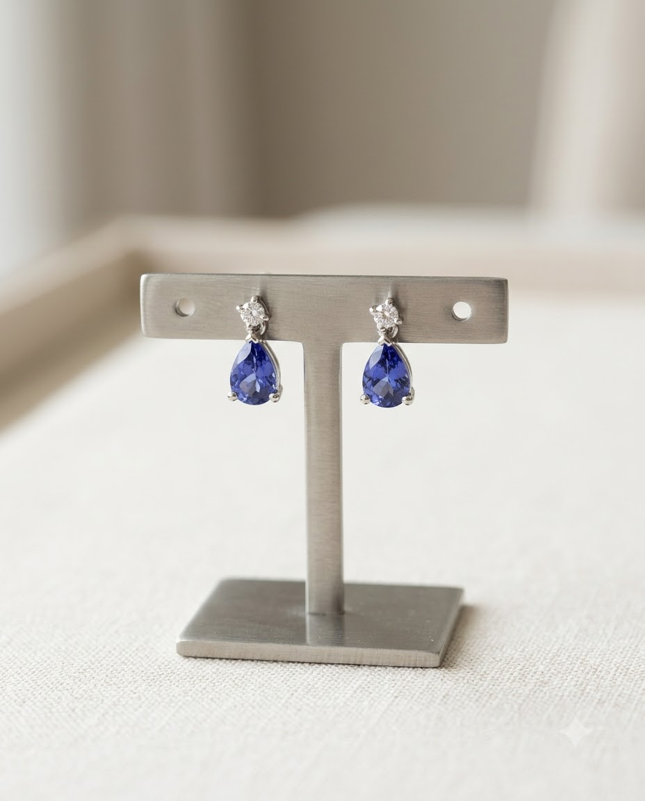 Tanzanite Dainty Studs – view 4